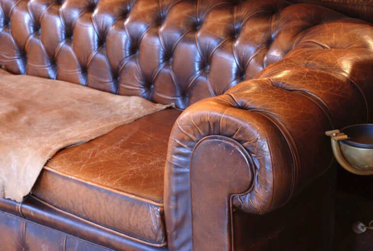 Commercial leather sofa repair – restoring worn-out seating