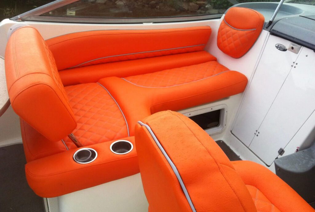Reupholstered leather seats on a yacht – elegant and durable upgrade