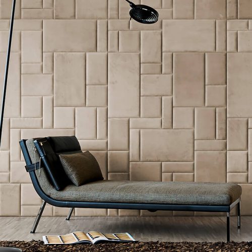 Custom upholstered wall panels in a professional workspace